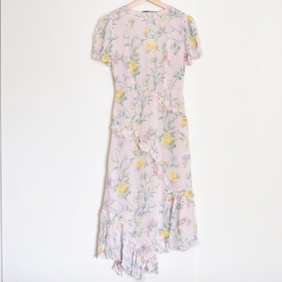 Zara Ruffled Floral Print Dress - Picture 3 of 8